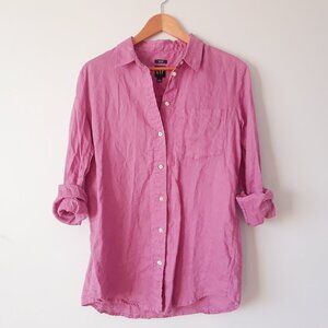 GAP 100% Linen Classic Purple Shirt S